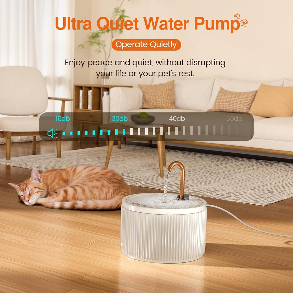 Cearmic Cat Water Fountain with 12 Packs Cat Water Fountain Filters