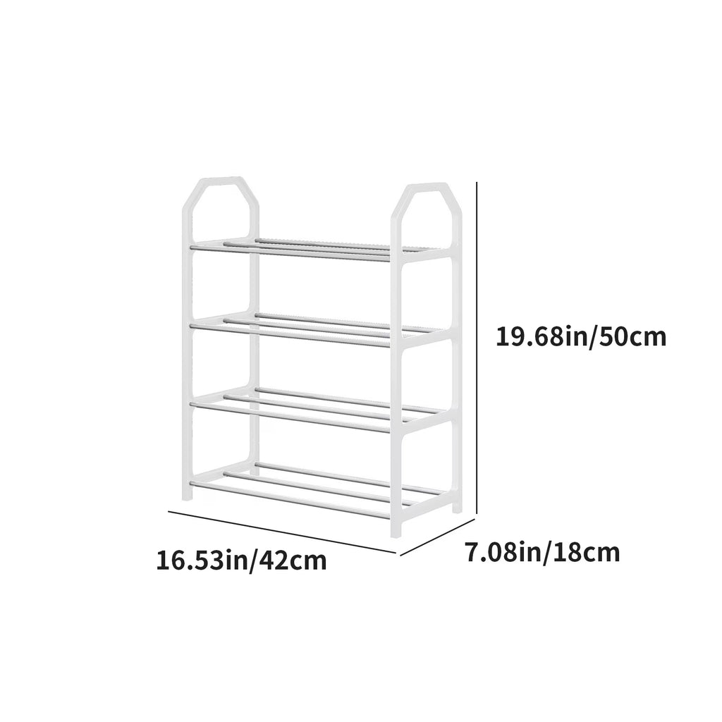 Four Tier Metal Shoe Rack, 4 Tier Shoe Rack Organizer, Space Saving Shoe Storage for Bedroom Closet Entryway, Must Have Home Organization Essential, Dorm Room Apartment Shoe Shelf