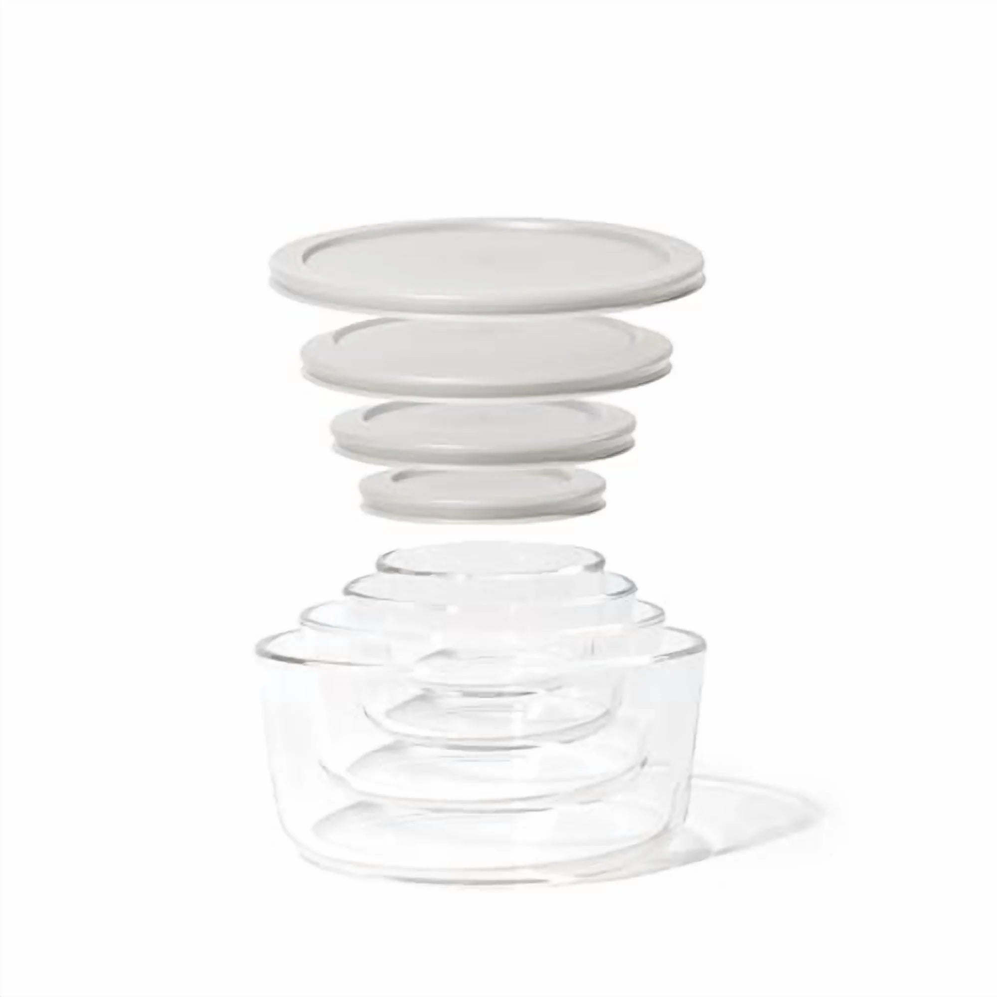Glass Food Storage Container with Lids, Nesting 8 Piece Set