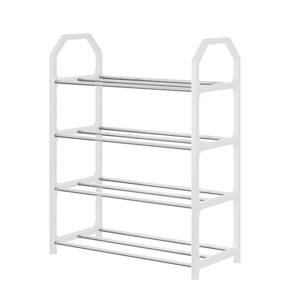 Four Tier Metal Shoe Rack, 4 Tier Shoe Rack Organizer, Space Saving Shoe Storage for Bedroom Closet Entryway, Must Have Home Organization Essential, Dorm Room Apartment Shoe Shelf