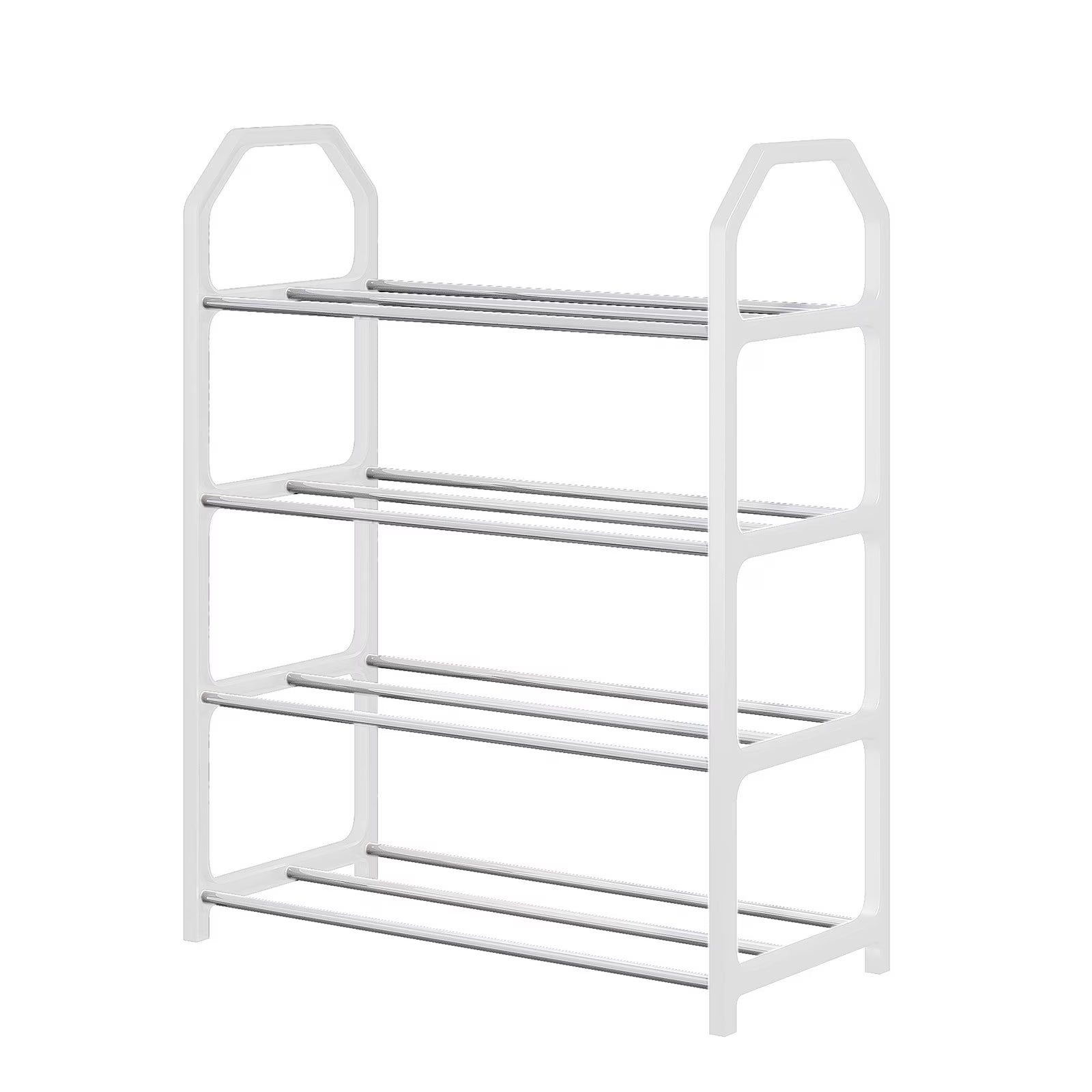 Four Tier Metal Shoe Rack, 4 Tier Shoe Rack Organizer, Space Saving Shoe Storage for Bedroom Closet Entryway, Must Have Home Organization Essential, Dorm Room Apartment Shoe Shelf