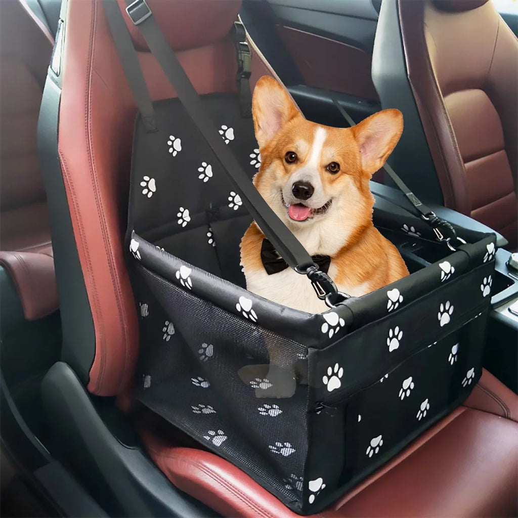 Dog Car Seat for Small Dogs, Portable and Washable Puppy Dog Booster Seats for Car Front Seat with Clip-On Leash, Breathable Folding Travel Carrier Bag