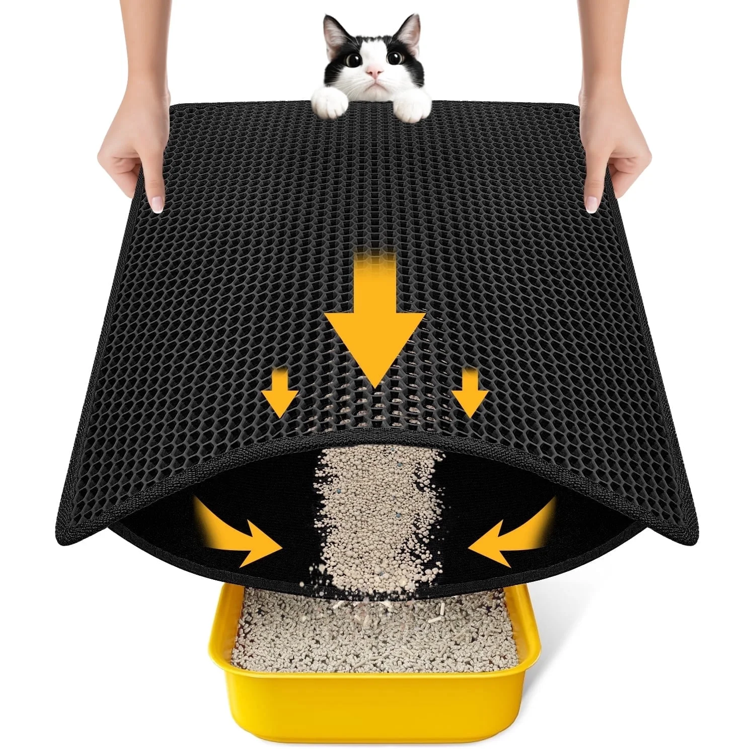 Cat Litter Mat Honeycomb Double Layer, Urine Waterproof