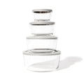 Glass Food Storage Container with Lids, Nesting 8 Piece Set