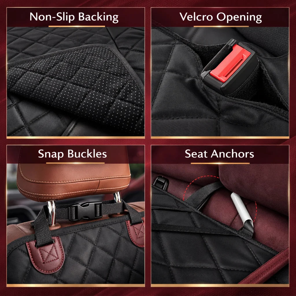 Dog Car Seat Cover for Back Seat, Waterproof Dog Car Hammock with Side Flaps, Non-Slip Pet Seat Protector for Cars Suvs Trucks
