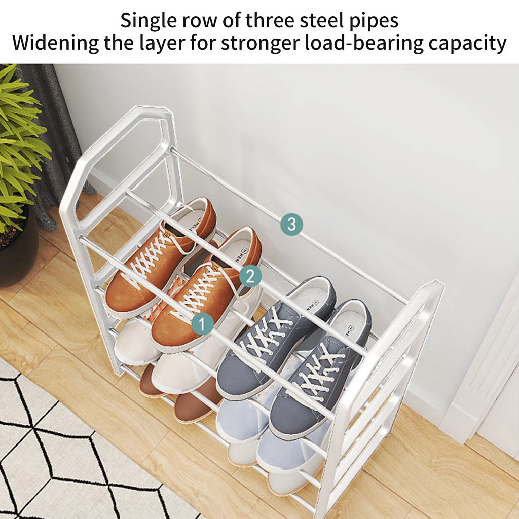 Four Tier Metal Shoe Rack, 4 Tier Shoe Rack Organizer, Space Saving Shoe Storage for Bedroom Closet Entryway, Must Have Home Organization Essential, Dorm Room Apartment Shoe Shelf