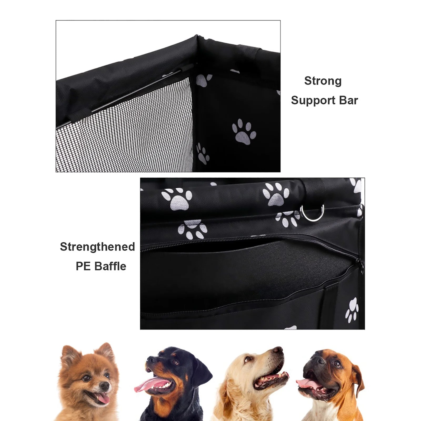 Dog Car Seat for Small Dogs, Portable and Washable Puppy Dog Booster Seats for Car Front Seat with Clip-On Leash, Breathable Folding Travel Carrier Bag